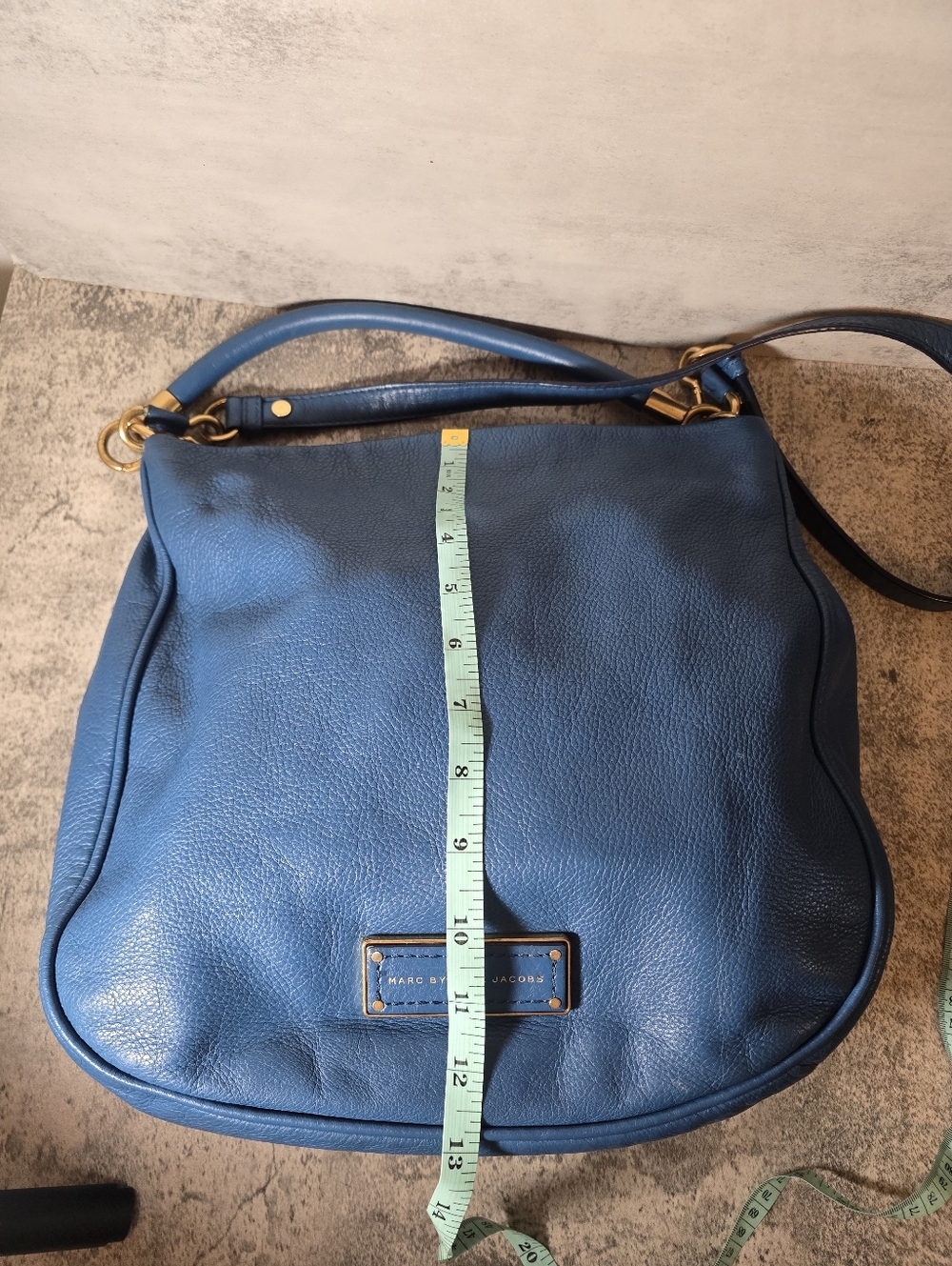 Marc by Marc Jacobs Hobo Leather Bag Crossbody Shoulder Teal Blue - Picture 8 of 11